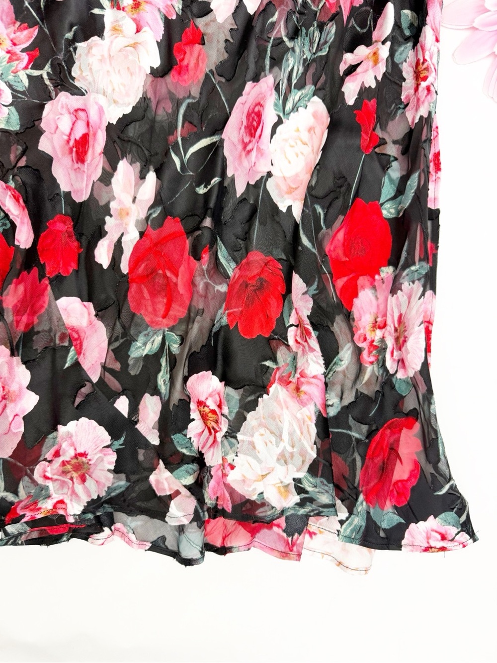 Victoria’s Secret Atelier Noir Burnout Satin Silk Plunge Gown Maxi Slip Chemise - Picture 8 of 14